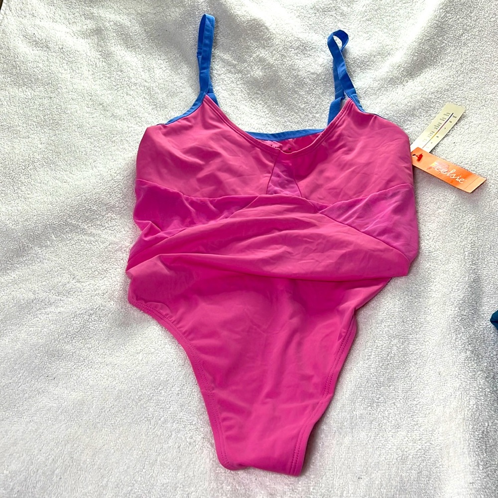 Calsie M body suit Heart Pink Blue